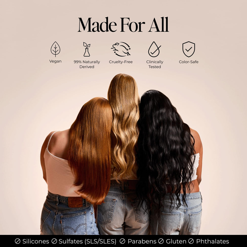 LolaVie bottle with no silicones implies residue-free smoothness.