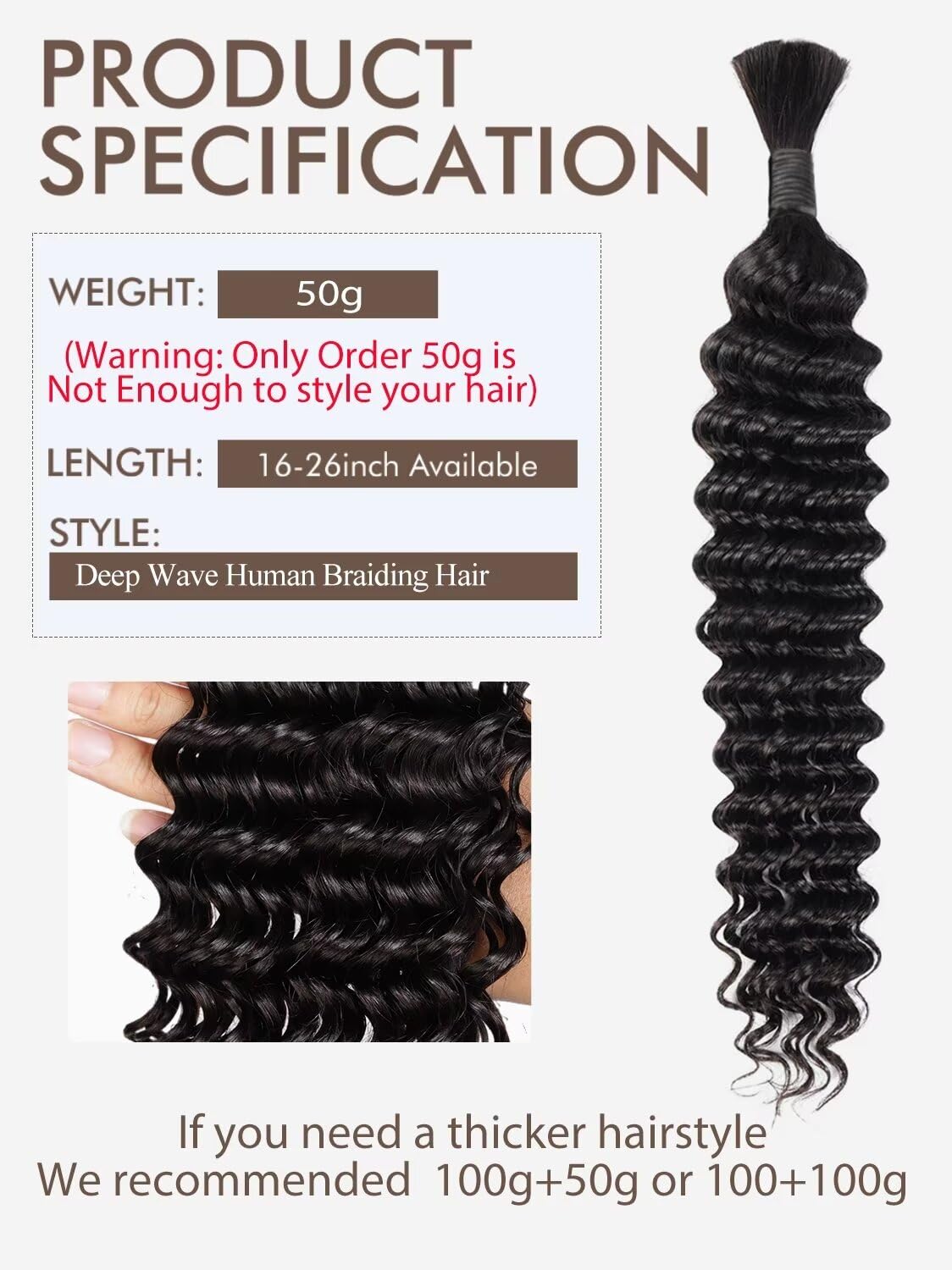 LOLLY HAIR no-weft-50g-bundle highlights lightweight volume for braids.