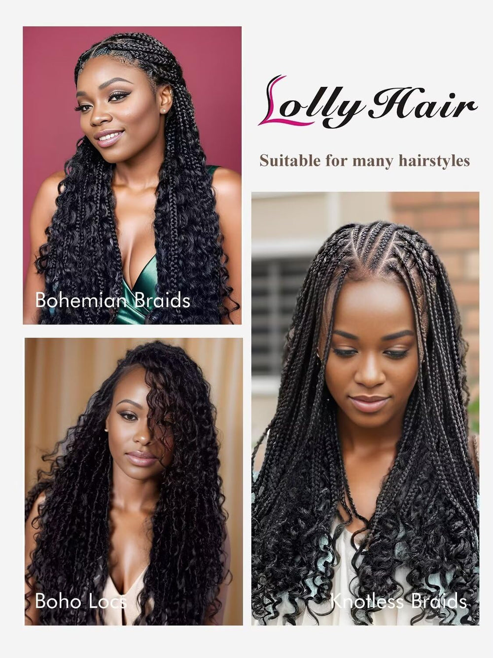 LOLLY HAIR soft-texture-braiding-hair emphasizes smooth glide during installation.