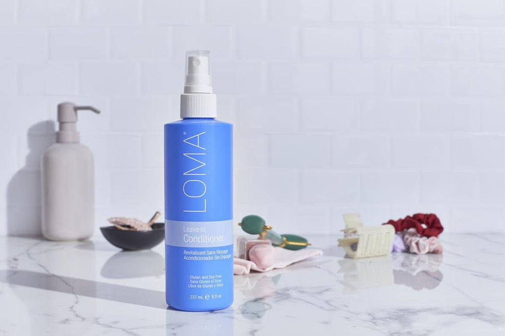 Loma leave-in conditioner pear aromatherapy scent for a relaxing routine.