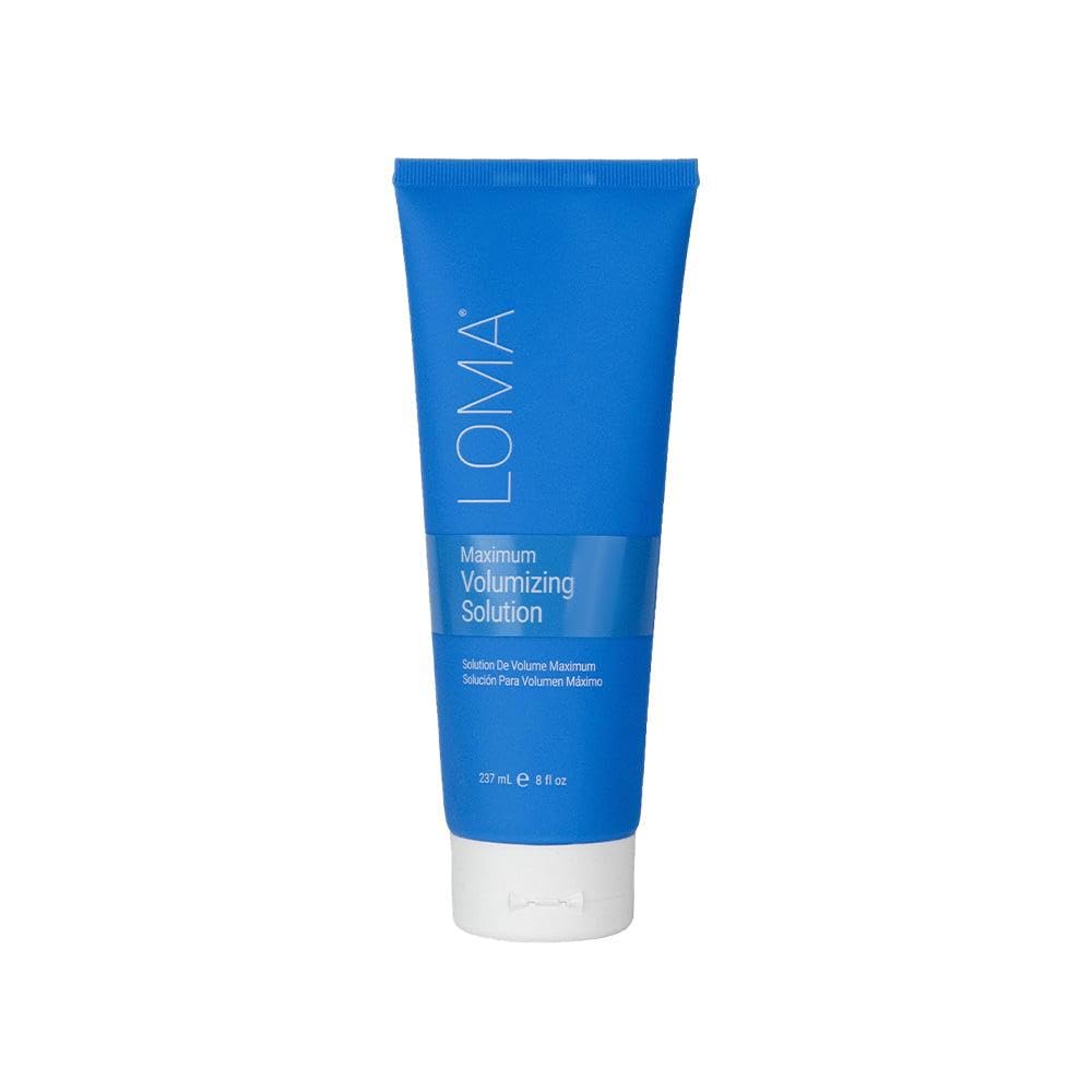 Loma Maximum Volumizing Solution bottle front image promoting fuller, shinier hair.