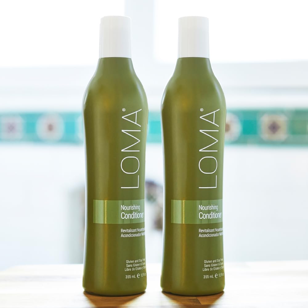LOMA Nourishing Conditioner packaging display highlights 12-ounce bottle and clean formula.