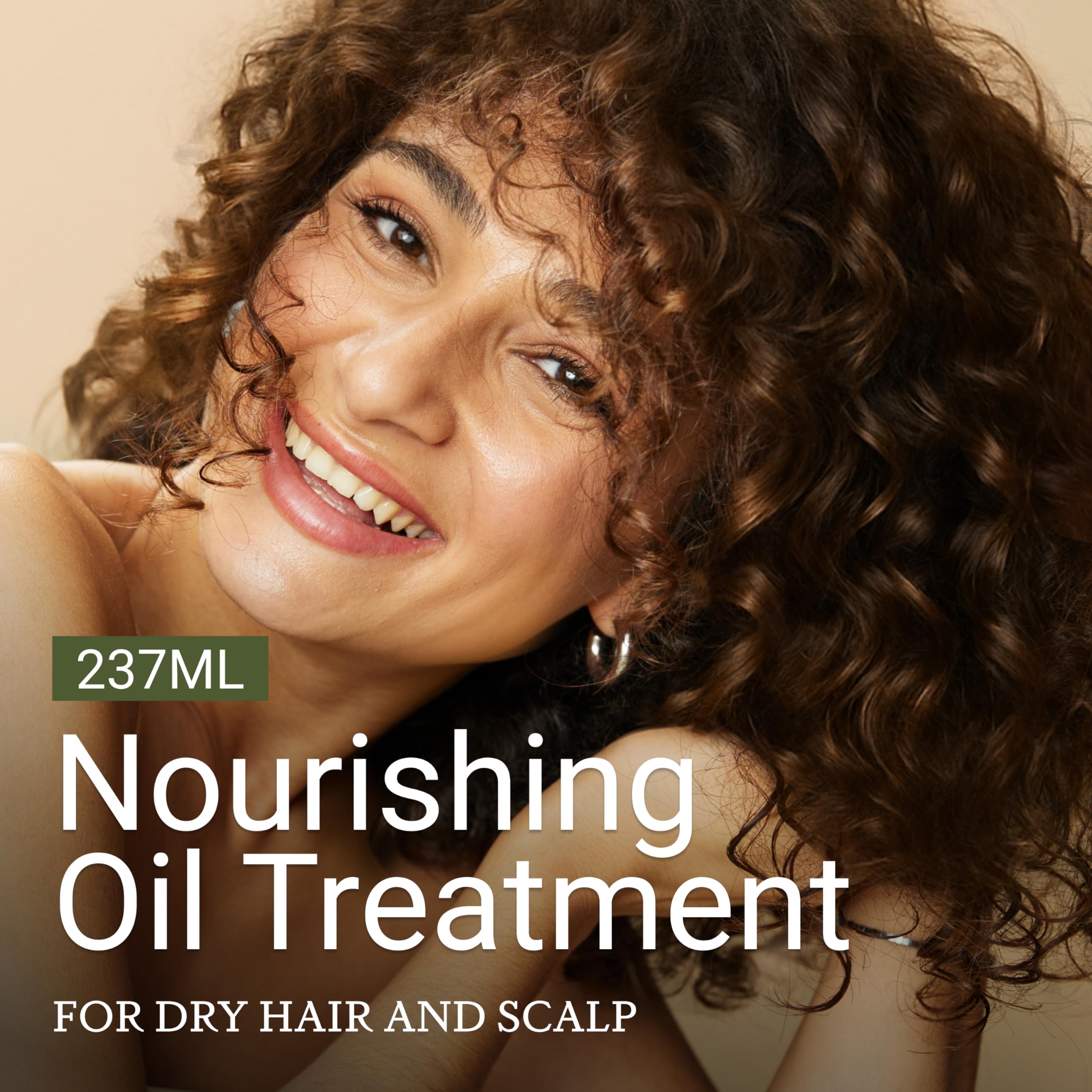 Loma Nourishing Oil Treatment being dispensed for smooth day-after styling.