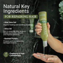 LOMA Nourishing Shampoo Aloe Moist Complex ingredients emphasize moisture balance for hair.