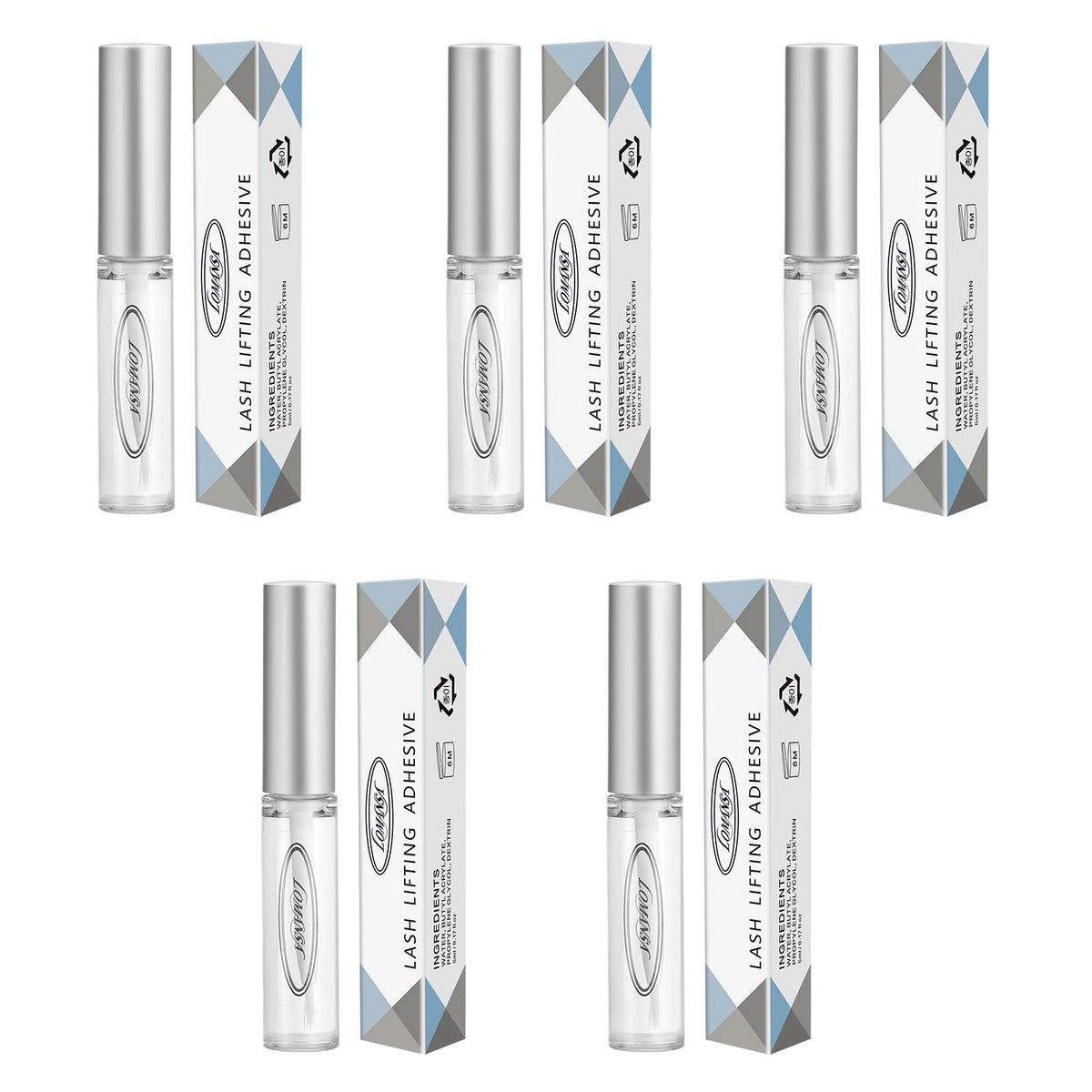 Lomansa lash lift glue adhesive 5pcs packaging aids precise lash lifting at home or salon.