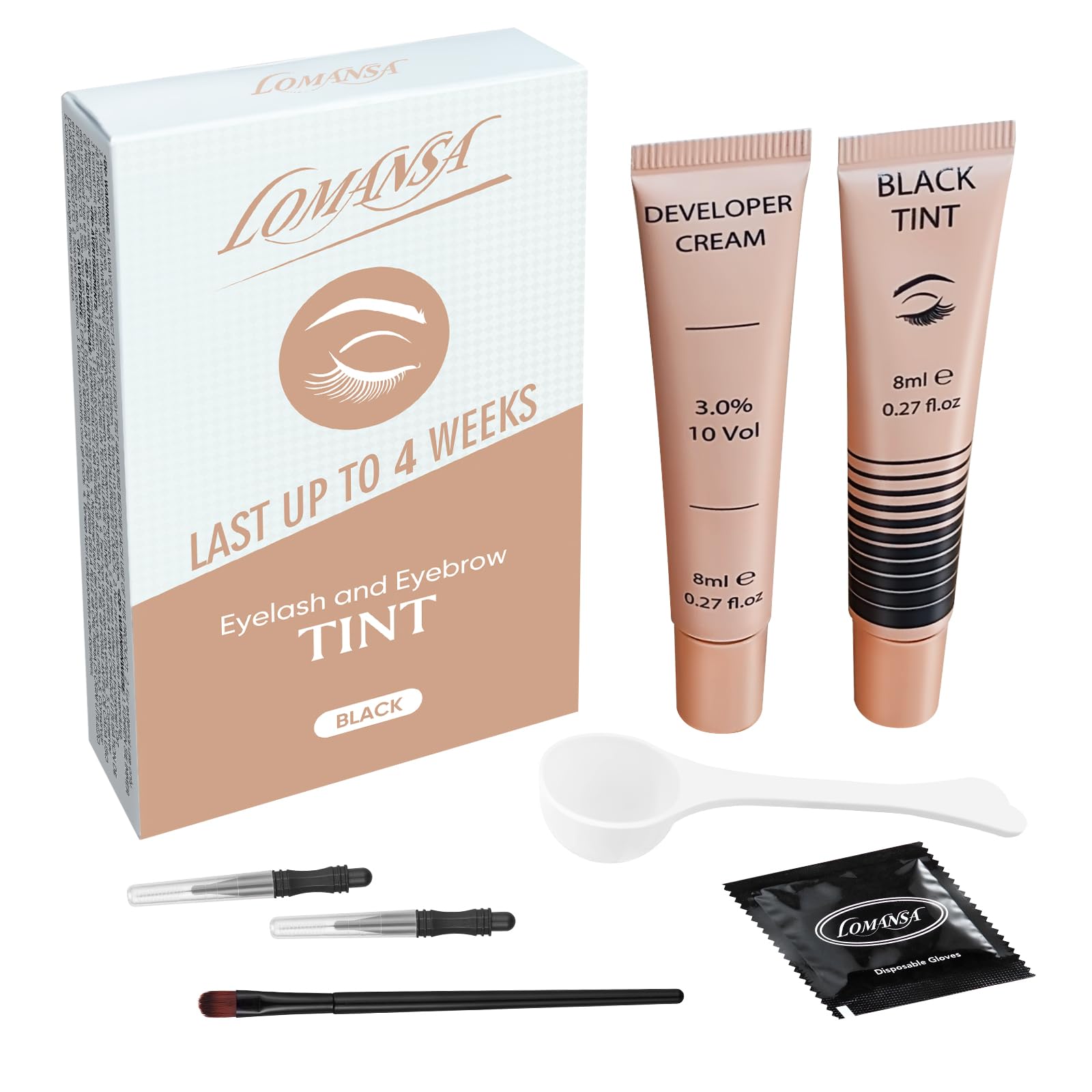 Lomansa Lash Tint Kit black tint bottle for bold lash color at home