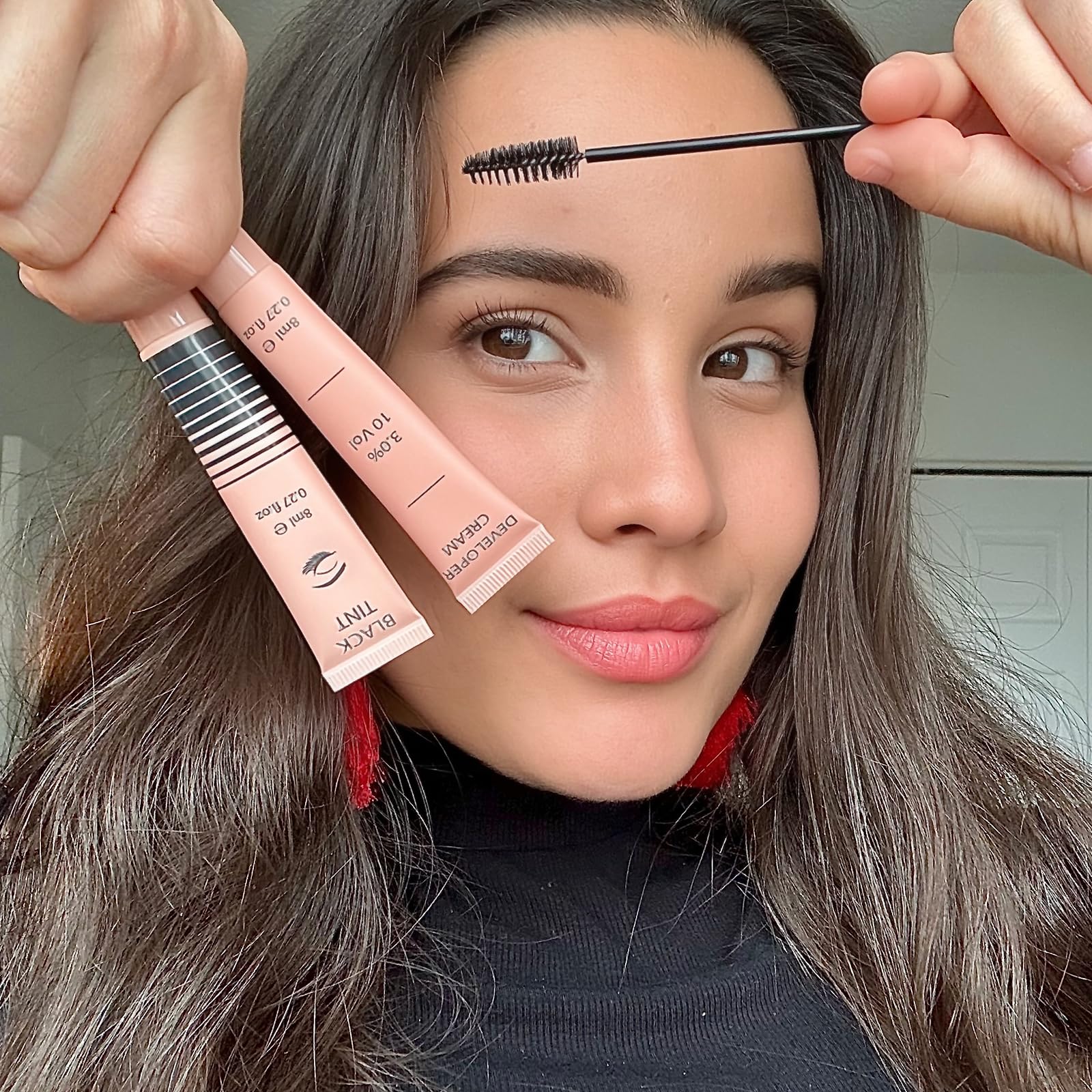 Lomansa lash tint kit eyebrow tint demonstrates natural, defined brows for daily wear