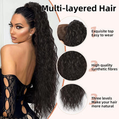 Lommel pony-tail-extension fiber soft-touch highlights lightweight feel.