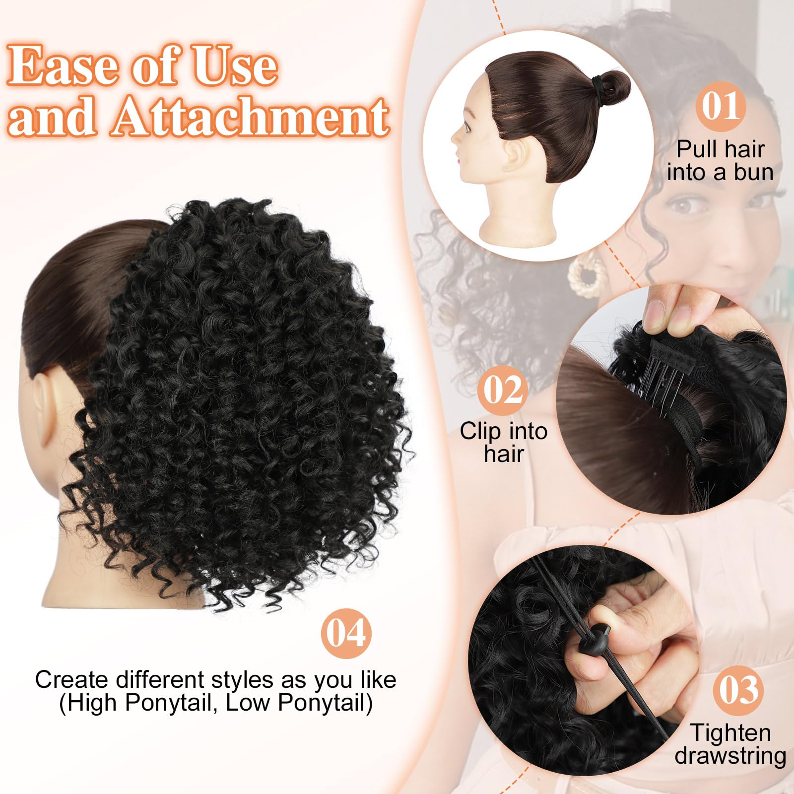Lommel adjustable drawstring ponytail enables comfortable one-size-fits-most.