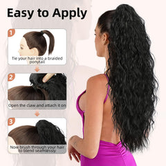 Lommel ponytail-on-head demonstrates seamless, natural blend.