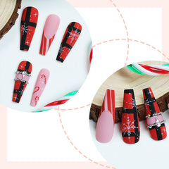 Lomxene lattice snowflake design nails for stylish winter look