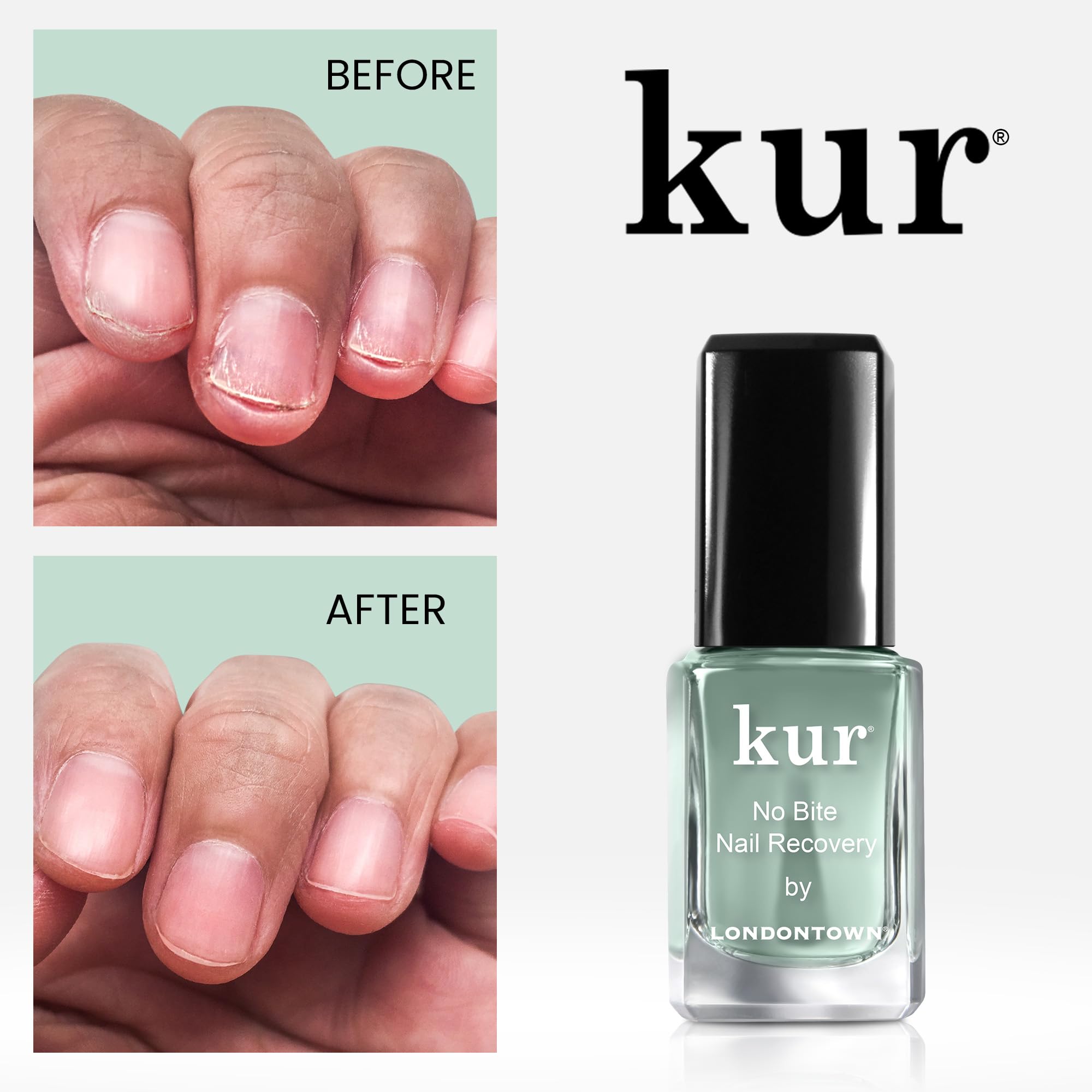 LONDONTOWN No Bite brush-application shows precise coating for long-lasting nail-biting deterrence