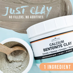 Lone Star Botanicals Calcium Bentonite clay face mask mixing for gentle pore cleansing.