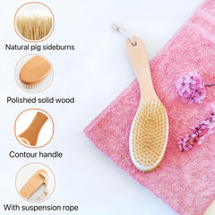 LONGCO dry brush before shower prepares skin for cleansing and exfoliation.