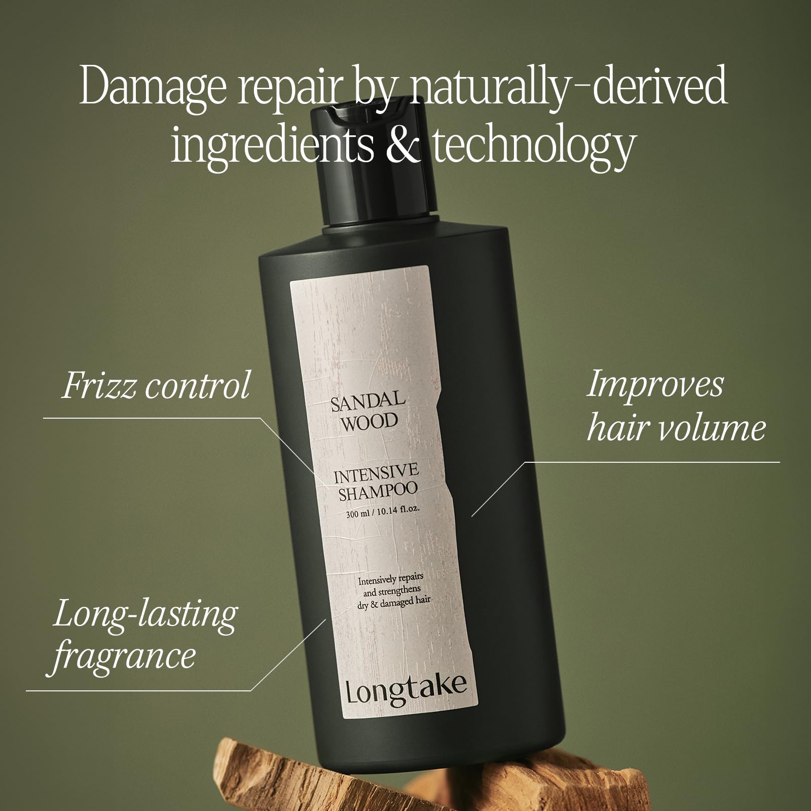 Longtake sandalwood fragrance lingers after wash, enhancing your daily ritual.