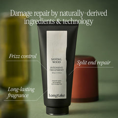  LONGTAKE Sandalwood Treatment applying on hair for even coverage.