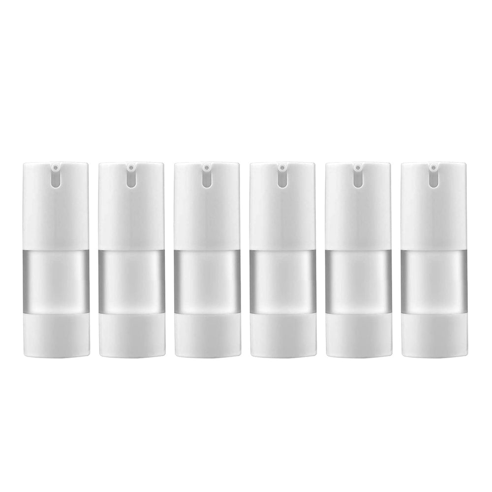 Longway 0.5oz frosted airless pump bottles, six-pack, precise dispensing.