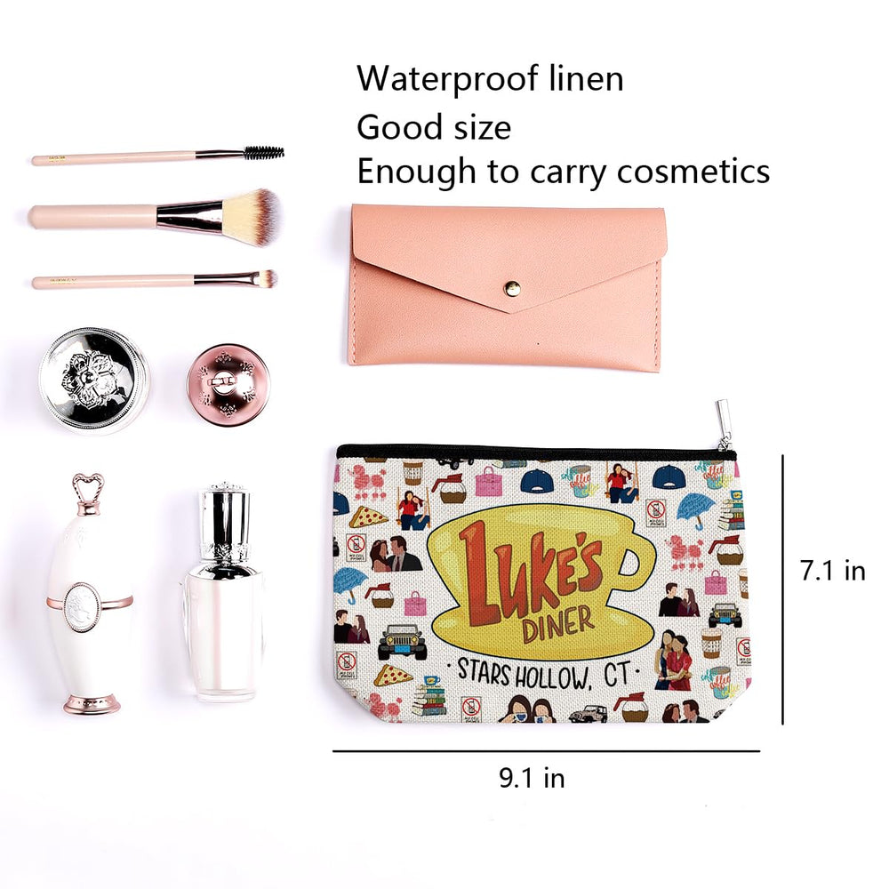 LONGXIN Gilmore inspired makeup bag open zip showing easy access