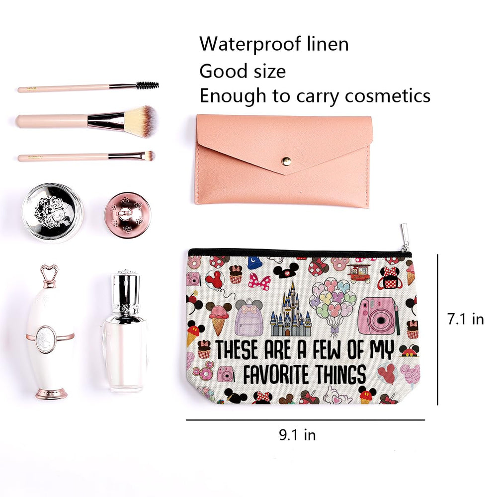 LongXIN mouse family travel cosmetic pouch with secure zipper for essentials.