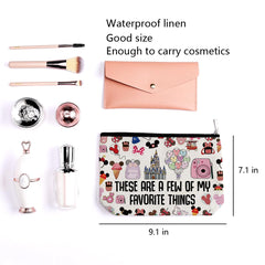 LongXIN mouse family travel cosmetic pouch with secure zipper for essentials.