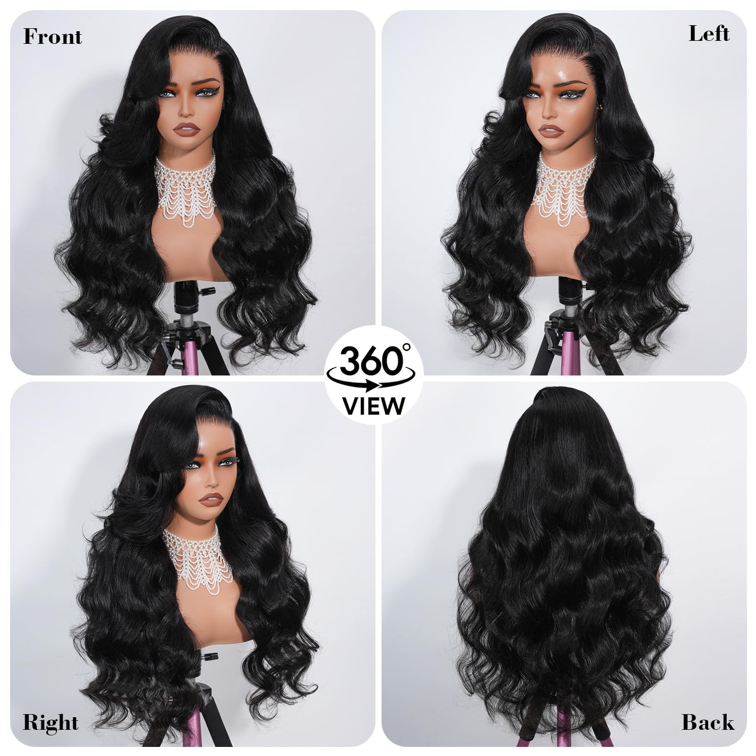 LONREAW 13x6 HD Swiss lace front blends seamlessly for a realistic hairline.