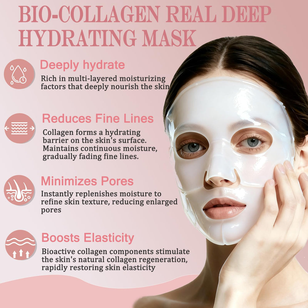 Loobexery bio-collagen mask sachet opened reveals hydrating gel for application.