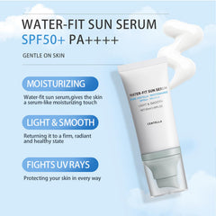 Loobexery Cen-tella sunscreen close-up shows matte finish with no white cast.