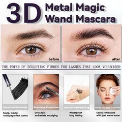 Loobexery metal wand mascara waterproof for all-day wear and smudge resistance.