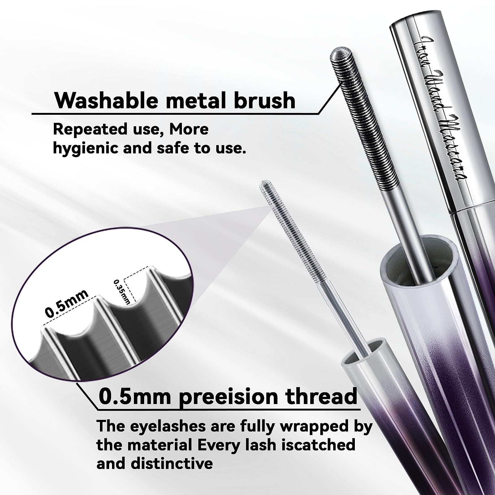 Loobexery nourishing formula with Vitamin E keeps lashes moisturized and healthy-looking.