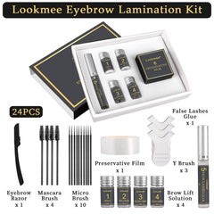 Lookmee fixation lotion application locks the new brow shape with lasting hold.
