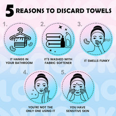 LOOKNOOK Disposable Face Towel 70-count bag displayed in six-pack