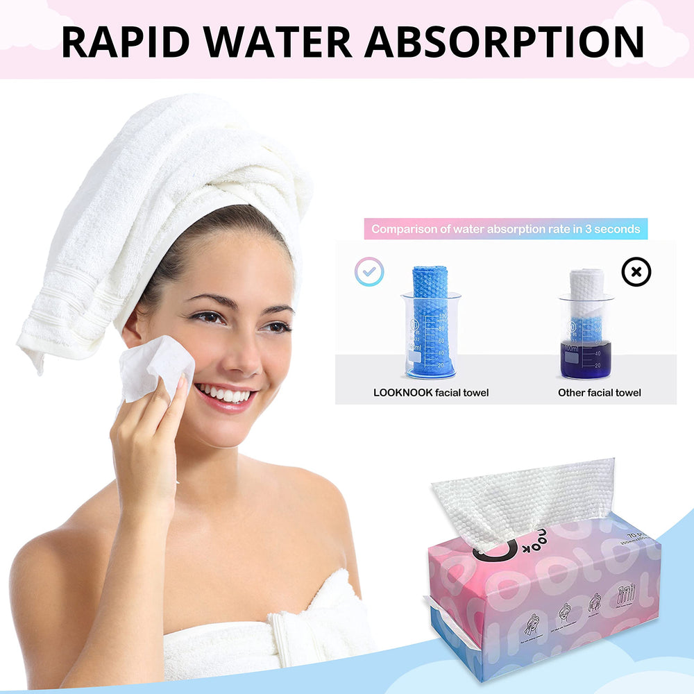 LOOKNOOK Disposable Face Towel used for baby or kid gentle cleaning