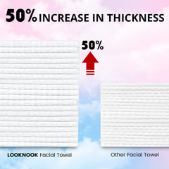 LOOKNOOK Disposable Face Towel palm-size square shown for easy cleansing