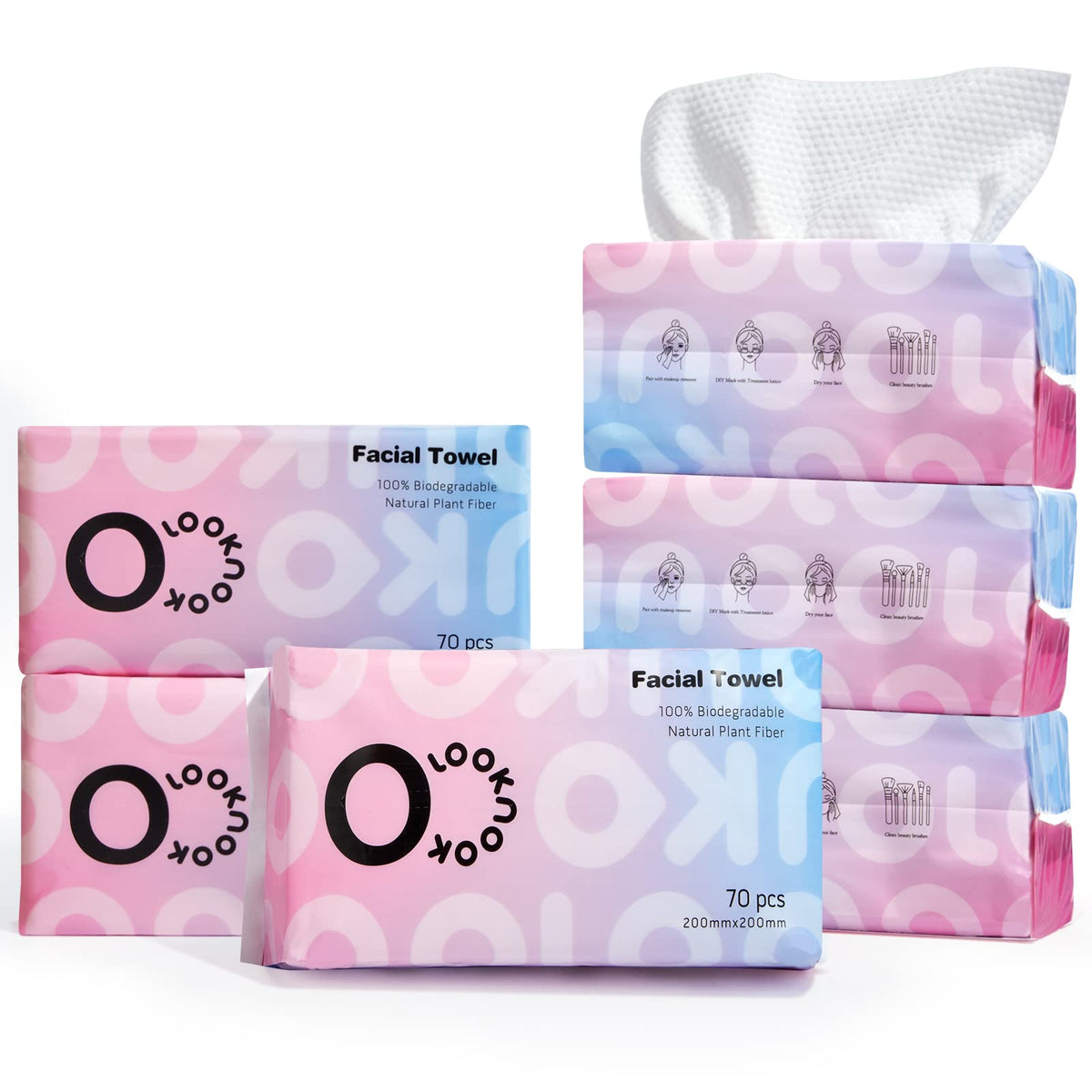 LOOKNOOK Disposable Face Towel close-up of thick, soft fabric for gentle cleansing