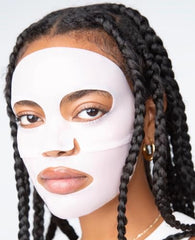 LOOPS Double Take hydrogel mask on face during application for calming care