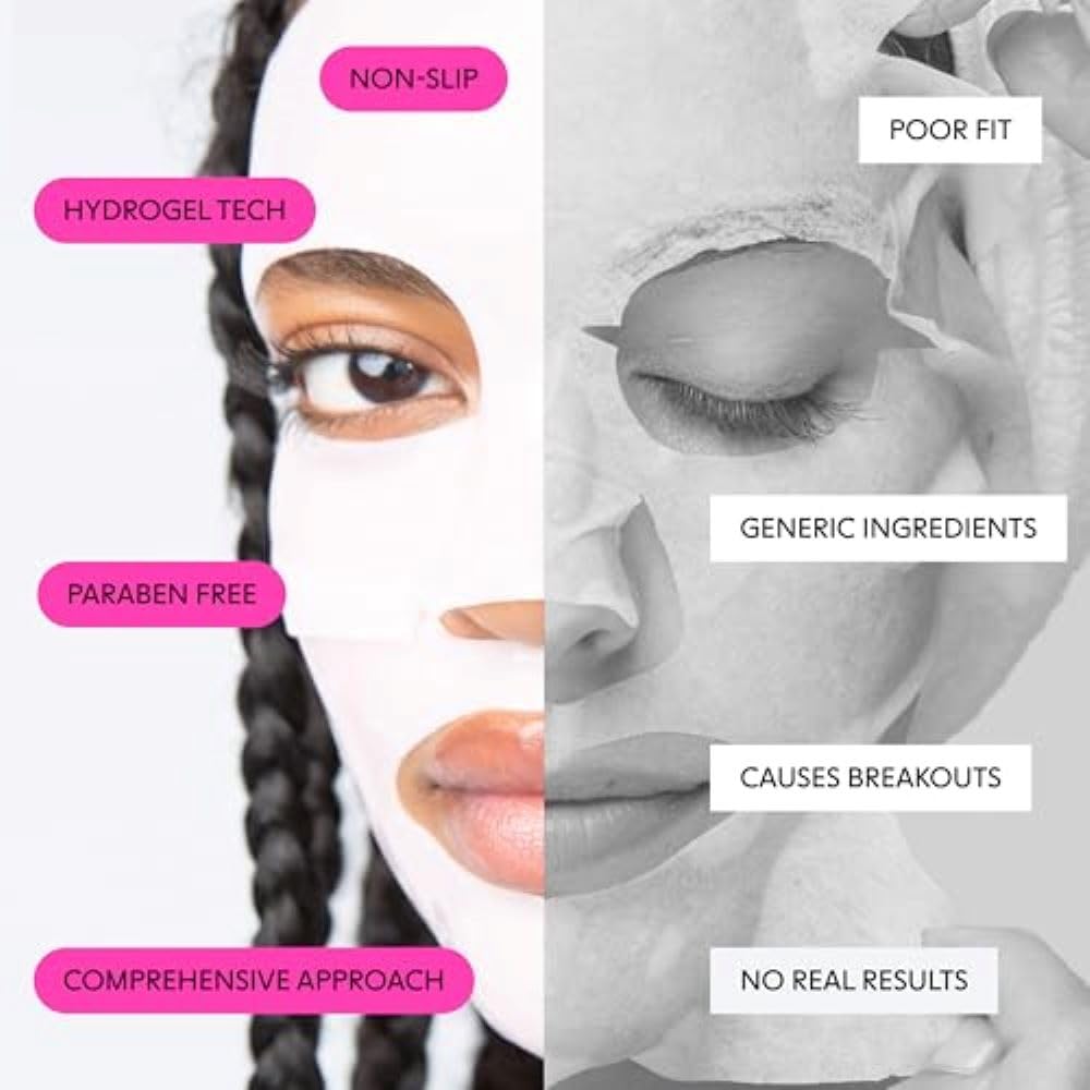 LOOPS Double Take hydrogel mask textured side on face for soothing skin