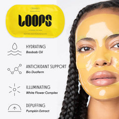 LOOPS Gang Mask Set masks closeup reveals hydrogel texture for hydration.