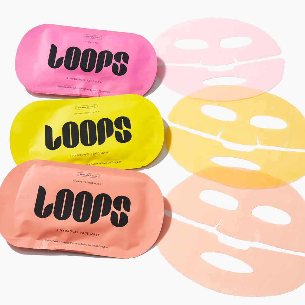 LOOPS Gang Mask Set textured side closeup highlights hydrogel surface.