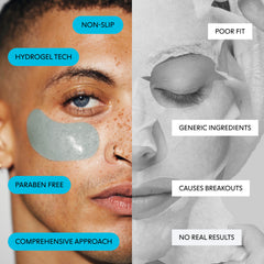LOOPS Hyper Smooth Eye Mask on face delivering instant hydration around the eyes