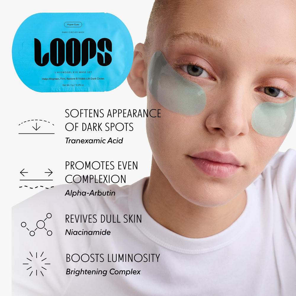 LOOPS Hyper Smooth Eye Mask textured side applied to skin for precise contact