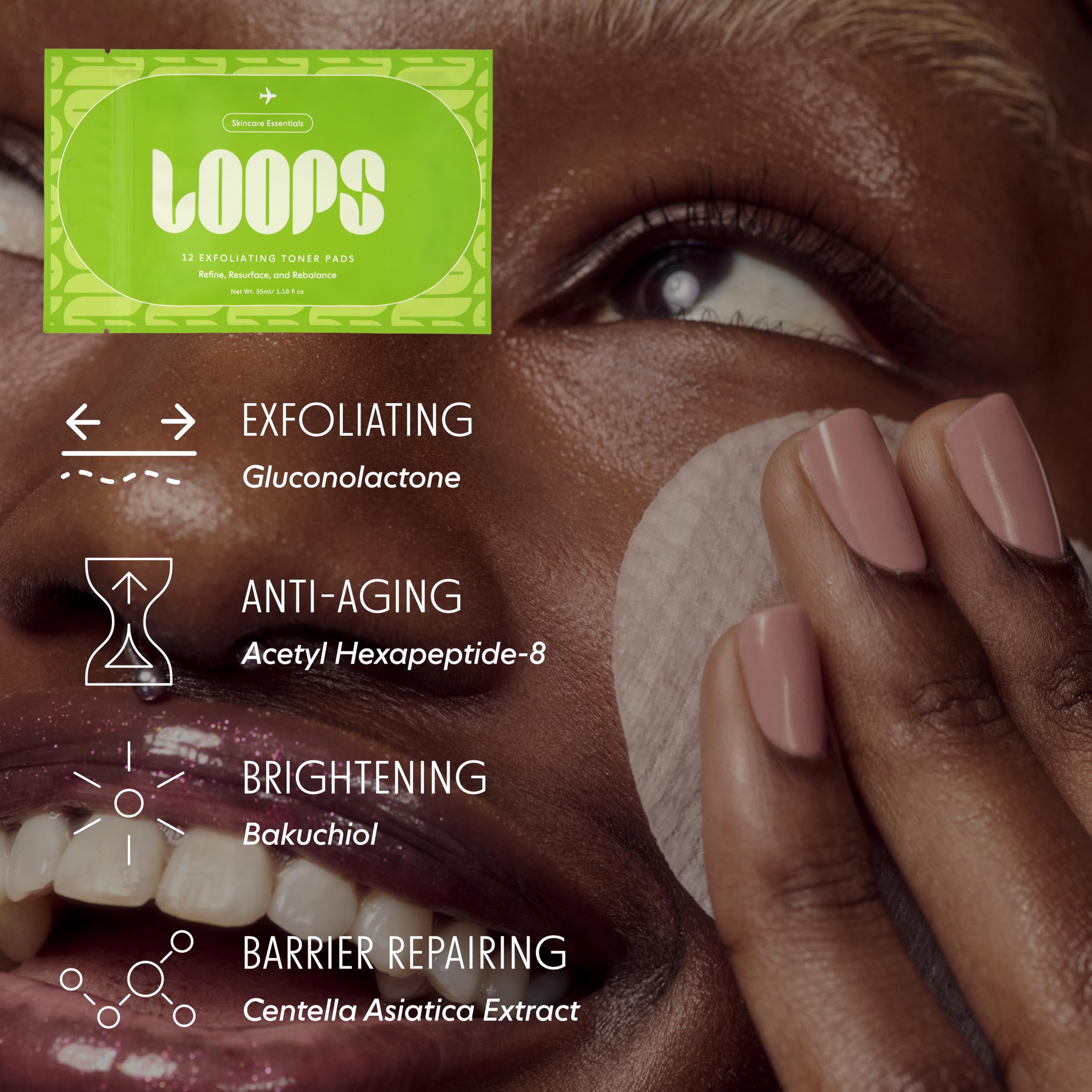 LOOPS Peptide Serum pad provides targeted treatment with minimal waste during travel