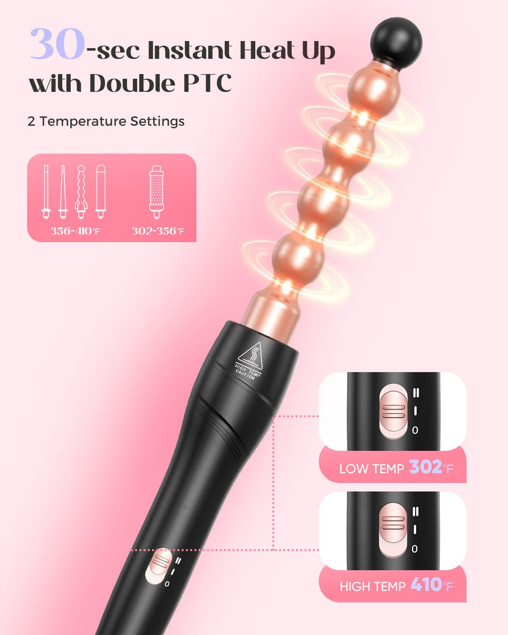 Lopeie 5-in-1 wand-curler set bubble-iron-0-5-1-inch quick waves