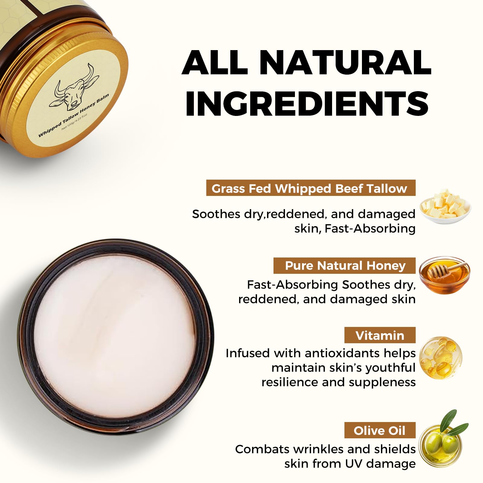 Lopeie Honey Balm swirl highlights calming blend and natural nourishment for skin.
