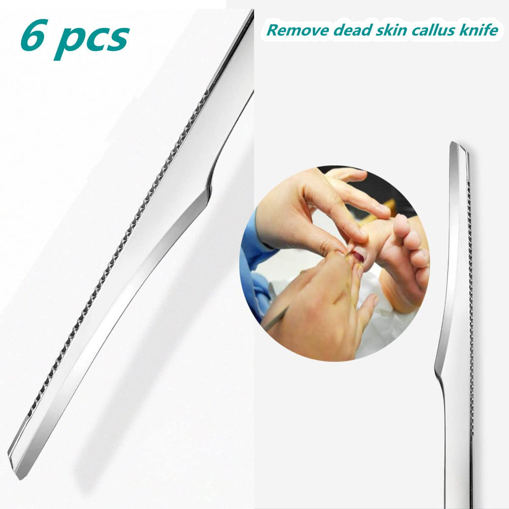 LOPURO pedicure-knife-silver-polished emphasizes durable rust-resistant blades for long-lasting use.