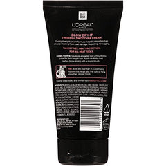 L'Oreal Paris Blow Dry It apply-on-damp-hair demonstrates smoothing before blow-drying