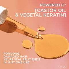 L'Oreal Paris application on long hair before flat iron for heat protection benefit