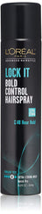 L'Oreal Paris Advanced Hairstyle Lock It bottle front shows all-day hold.