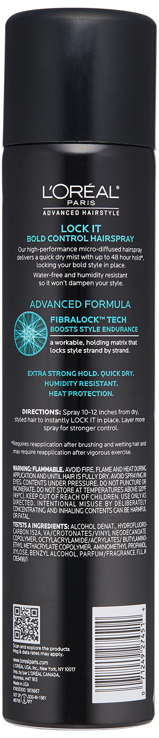L'Oreal Paris Advanced Hairstyle Lock It demonstrates humidity resistance against frizz.
