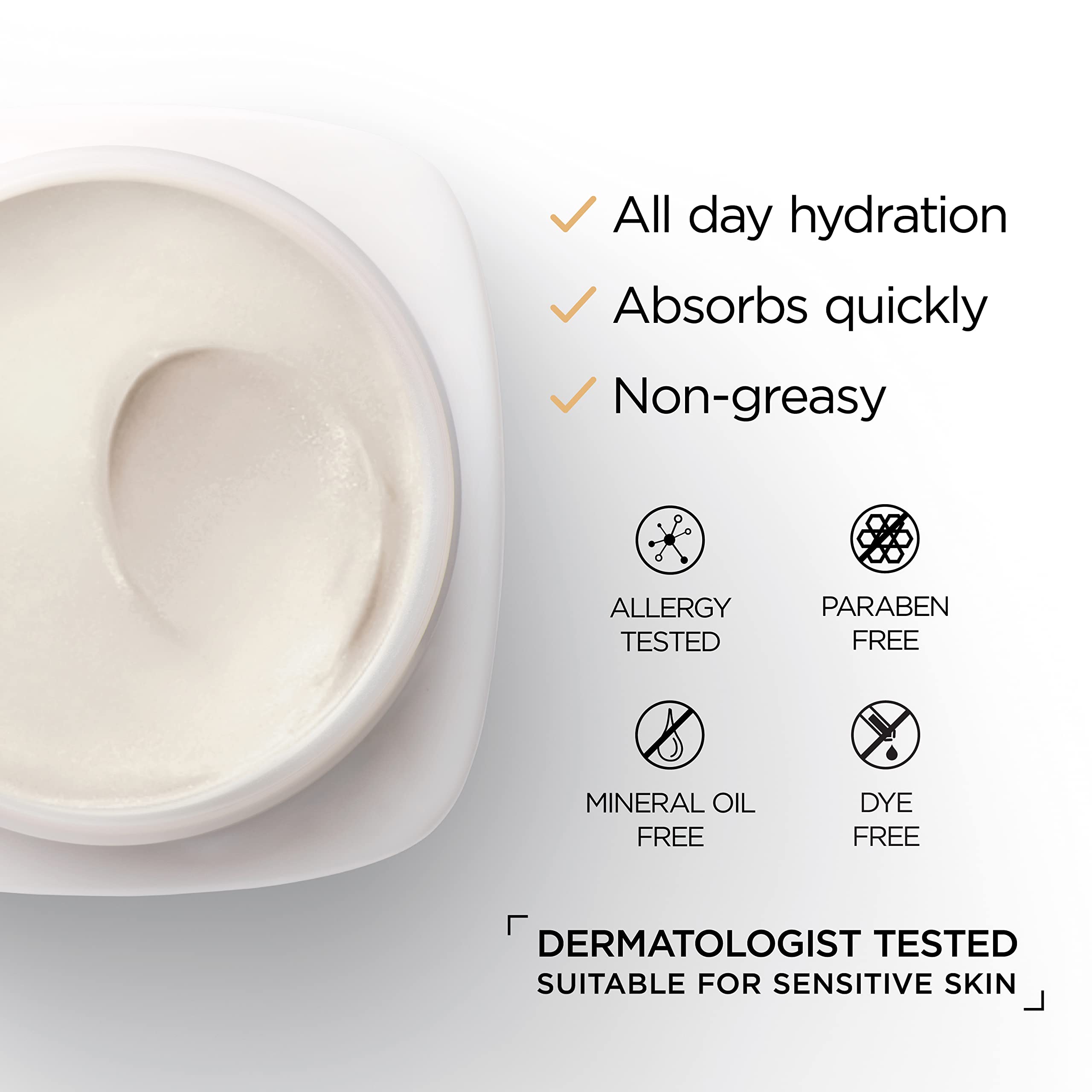 Texture closeup shows smooth absorption of L'Oreal Paris Age Perfect cream into skin.