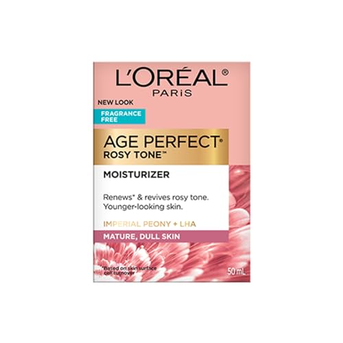 L'Oreal Paris Age Perfect product shot with fragrance-free branding appealing to mature skin users.